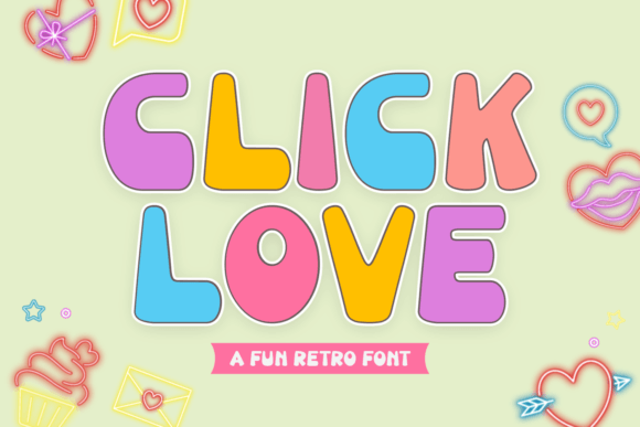 Click Love: A Playful Retro Font for Editorial Design